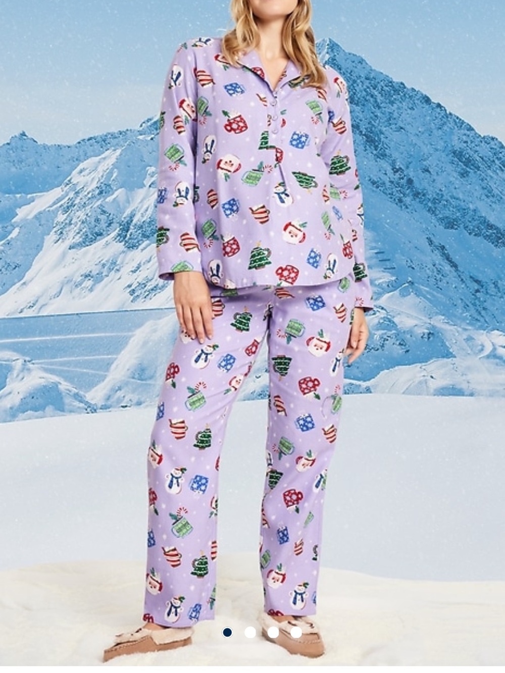 Maternity cotton flannel pajamas set